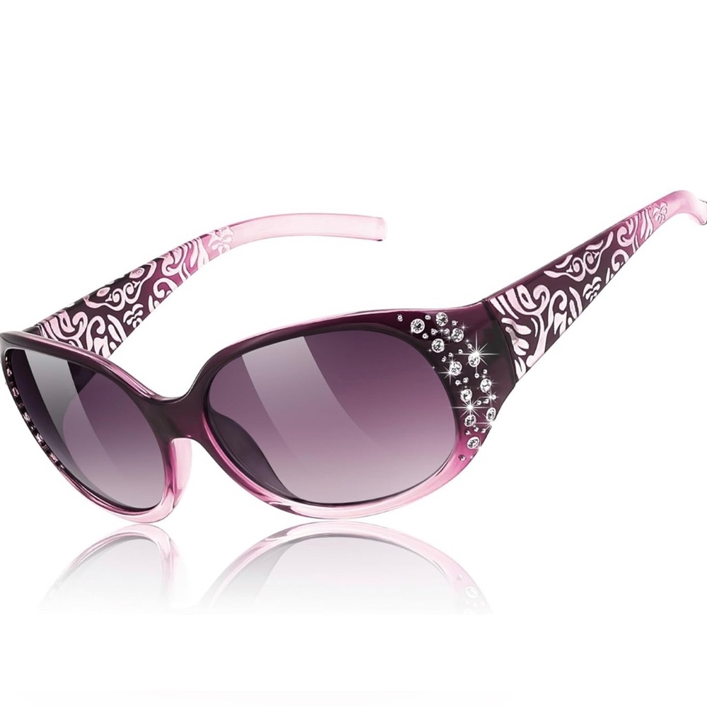 Purple Gradient Rhinestone Women's Fashion Sunglasses